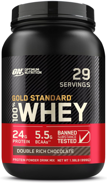 【Limited time sale】Optimum Nutrition Gold Standard 100% Whey Protein Powder, Double Rich Chocolate, 2 Pound (Packaging May Vary)