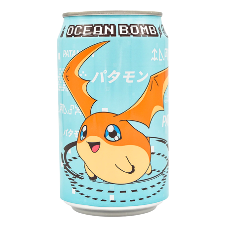 Ocean Bomb Digimon Patamon Lemon Flavour Sparkling Water (330ml)   tastydaily