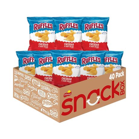 【Flash Sale + Free Shipping】Ruffles Cheddar Sour Cream Potato Chips - 1 Ounce (Pack of 40)