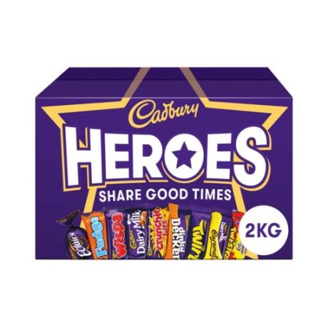 200 YEARS ANNIVERSARY [Free shipping]Cadbury Heroes Chocolate Bulk Sharing Box 2kg Halloween, Milk Chocolates Individually Wrapped
